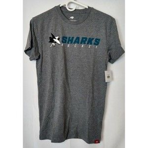 Men's Sharks Hockey Gray Short Sleeve T-shirt Small